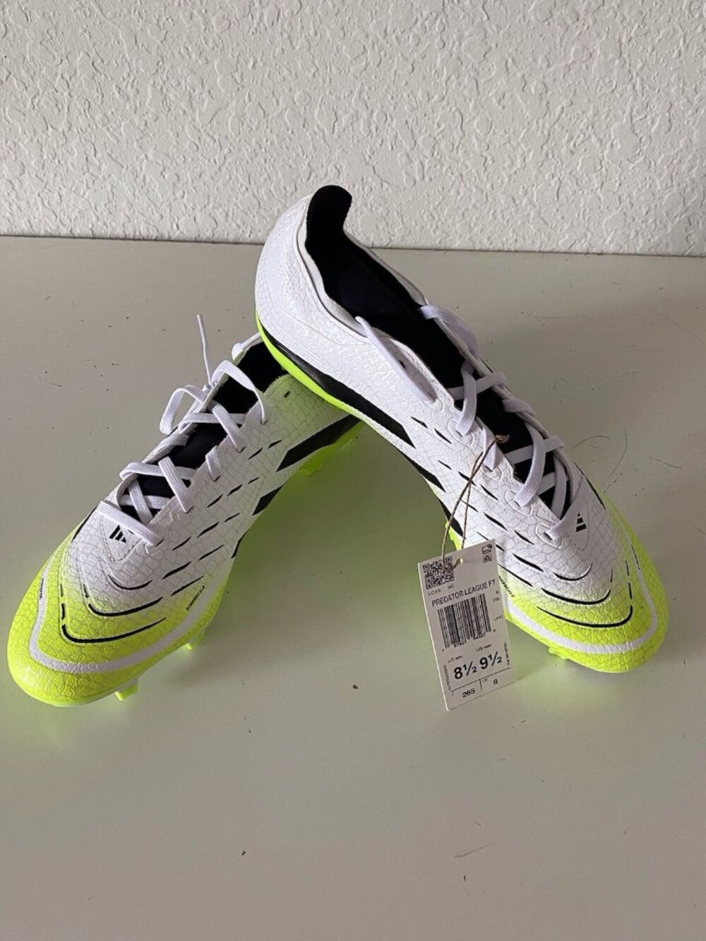 Adidas Predator‎ League FT FG/MG Soccer Cleats JI1111 White Yellow Men’s Sz 8.5